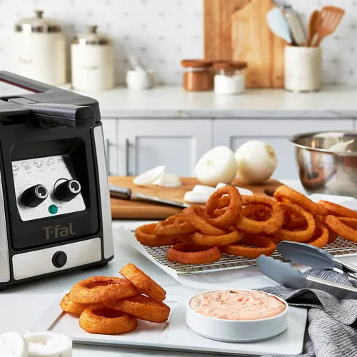Miniatura 8 de T-fal Mini freidora, freidora de acero inoxidable con canasta, 1 litro, control de temperatura versátil, 900 vatios, control de temperatura, fácil