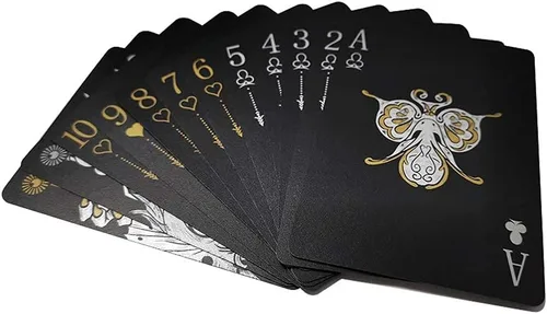 Miniatura 5 de ACELION Cartas de juego impermeables, cartas de plástico, baraja de cartas, tarjetas de póquer de regalo (negro)