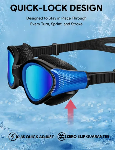 Miniatura 7 de Gafas de natación para adultos, antiniebla, anti rayos UV, sin fugas, visión clara, gafas de natación para hombres y mujeres, unisex