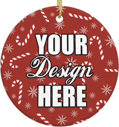Miniatura 9 de Adornos de Navidad personalizados, colgante de cerámica personalizado con foto, texto/imagen, adorno colgante personalizado para parejas, niños