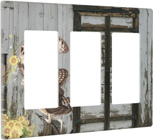 Miniatura 54 de Cubierta de Interruptor de Luz de 1 Gang con Escena de Flores de Grecia Mediterránea, Dispositivo Individual Basculante/GFCI, Placa Decorativa