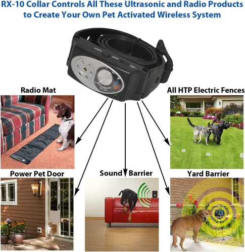 Miniatura 5 de High Tech Pet Brand - Collar electrónico recargable automático para puerta de mascota y receptor de valla electrónico