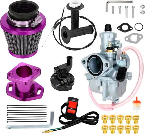 Miniatura 12 de FVRITO - Conjunto de carburador, acelerador y jets principales VM22 de 26 mm, para minimoto y Go Kart, piezas de rendimiento