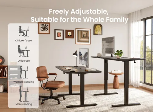 Miniatura 4 de BANTI Escritorio de pie de 40 × 24 pulgadas, ergonómico, altura eléctrica ajustable, para sentarse y ponerse de pie, escritorio de oficina