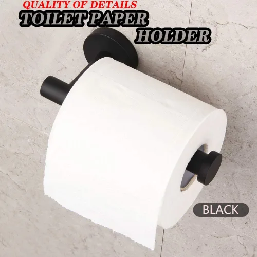 Miniatura 4 de GERZWY Moderno juego de accesorios de baño de 3 piezas, soporte para papel higiénico y 2 ganchos para toallas, montaje en pared, acero inoxidable