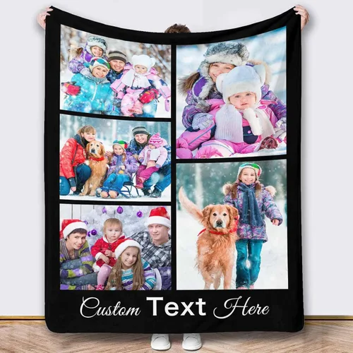 Miniatura 27 de Mantas de fotos, 5 fotos, mantas y mantas personalizadas, manta de fotos personalizada, regalos para familiares, amigos, hombres, mujeres y niños