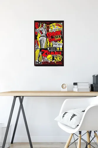 Miniatura 4 de Rob Zombie - Póster de pared de niñas muertas vivientes, 22.4 pulgadas de largo x 14.7 pulgadas de ancho, versión enmarcada de madera de granero
