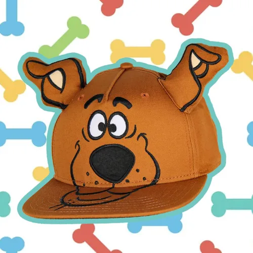 Miniatura 3 de Scooby Doo Gorra bordada con cara de personaje para adulto, ajustable, con orejas 3D, color marrón, Marrón