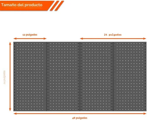 Miniatura 2 de Ultrawall 4 piezas de paneles de pared de tablero de clavijas de metal, tableros de clavijas para almacenamiento de herramientas de garaje Negro