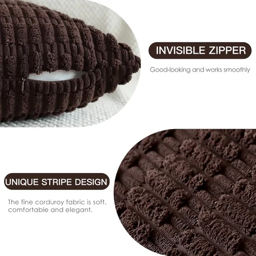 Miniatura 9 de OTOSTAR Fundas de almohada decorativas de corduroy rayado suave de 12 x 20 pulgadas, juego de 2 fundas de cojín lumbar para sofá, cama, fundas