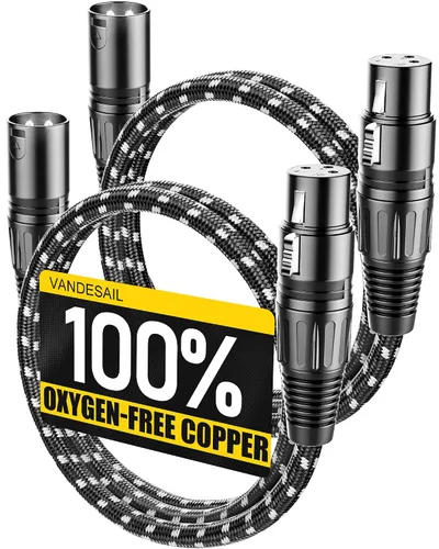Miniatura 24 de Cable corto XLR, cable de micrófono de 1 pie, paquete de 2 unidades, toda la longitud de 6 pulgadas a 100 pies, cable de micrófono equilibrado