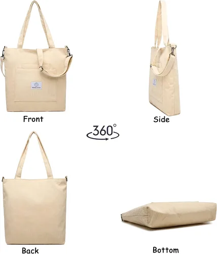 Miniatura 6 de Makukke Corduroy Totes Bag Women - Shoulder Hobo Bag Handbags Crossbody Bag Big Capacity Shopping Purses