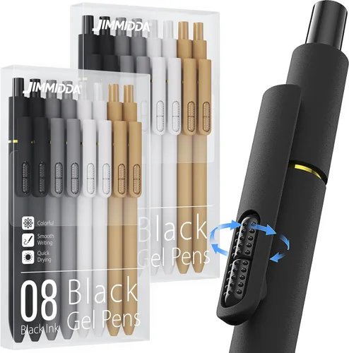 Miniatura 9 de 16 bolígrafos de gel negros - 0.7mm de punta media, bolígrafos de tinta negra Escritura suave - Bolígrafo retráctil de secado rápido para hombres