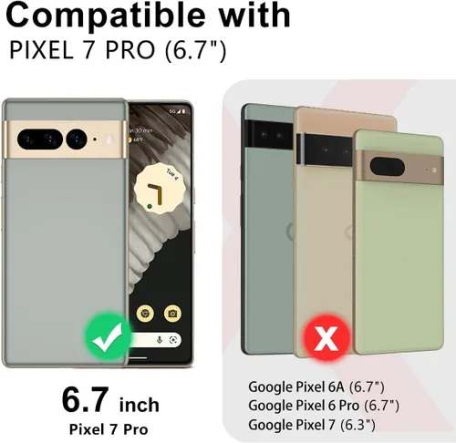Miniatura 2 de Btscase Funda para Google Pixel 7 Pro, patrón de mármol 3 en 1, resistente a prueba de golpes, cuerpo completo, policarbonato duro y suave