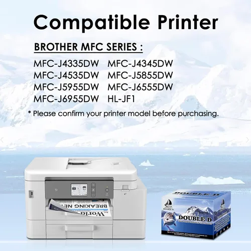 Miniatura 2 de DOUBLE D LC406 - Cartucho de tinta negra compatible con Brother LC406 LC406BK Uso con impresora MFC-J4335DW MFC-J4535DW MFC-J5855DW MFC-J5955DW