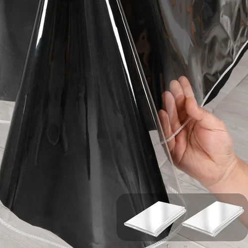 Miniatura 11 de Hiasan - Mantel rectangular de plástico transparente 100% impermeable, a prueba de aceite, resistente a las manchas, lavable, protector de mesa