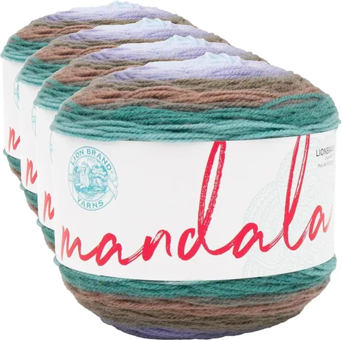 Miniatura 43 de Lion Brand Yarn Mandala - Hilo multicolor para ganchillo,tejido y manualidades, color Liger, 1770 pies, paquete de 1 unidad
