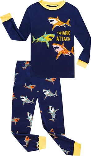 Miniatura 2 de Benaive Pijama para niños, pijama de algodón para niño, conjunto de pantalones de 4 piezas para niños