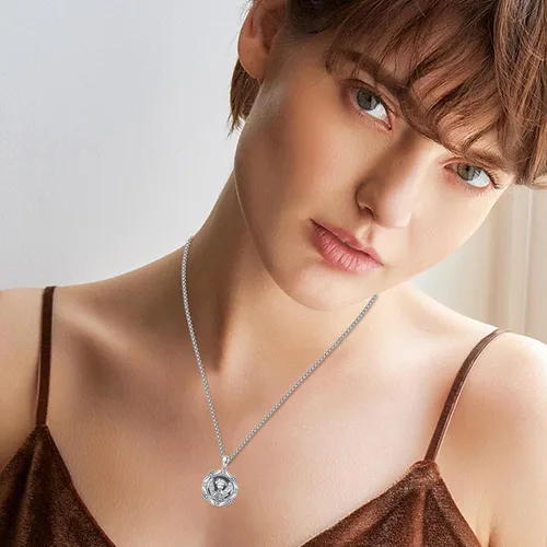 Miniatura 295 de Collar con colgante de plata de ley 925 con medalla de San Patrón, joyería religiosa para hombres y mujeres, con cadena de acero inoxidable 316L