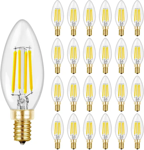 Miniatura 12 de Hizashi - Focos de candelabro LED E12, B11 tipo B, regulables, equivalente a 60 W, 5,000 K, luz diurna, 90+CRI, 6 W, 550 lúmenes, certificación UL