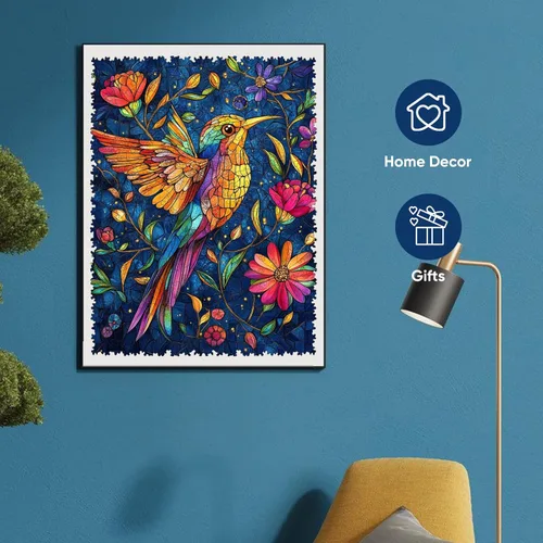 Miniatura 5 de Delobil Rompecabezas de madera para adultos de 200 piezas, rompecabezas de madera de colibrí, rompecabezas de colibrí de forma única, regalos