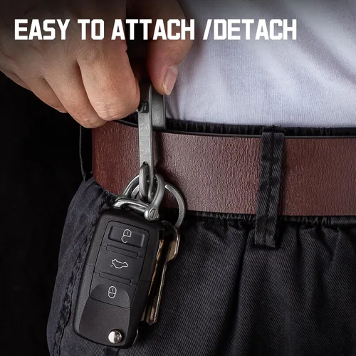 Miniatura 5 de Titanium Belt Key Holder Clip with 2/3 Inch D ring
