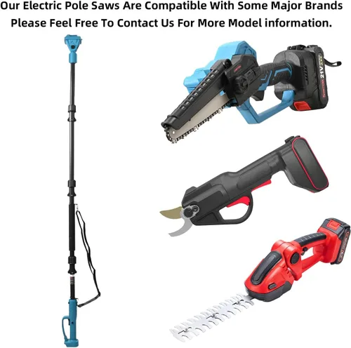 Miniatura 4 de solo sierra de poste extensible, correa de hombro (sin motosierra ni batería) Rotatable Pole14ft Max Reach, Tool-Free Installation, Compatible