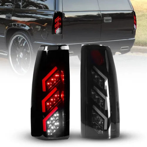 ROXX Conjunto de luces traseras LED completas para Chevy C/K 1988-1999 1500 2500 3500/ Suburban/ Tahoe 1992-1999, GMC Yukon (humo, carcasa negra +
