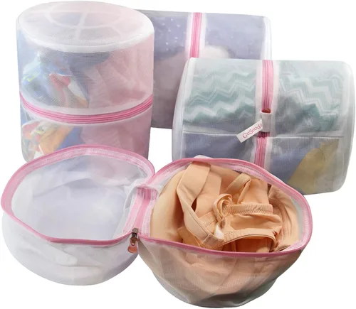 Miniatura 12 de 5 bolsas de malla para ropa delicada con cremallera, bolsas de lencería para lavandería, bolsa organizadora de almacenamiento de viaje, bolsas
