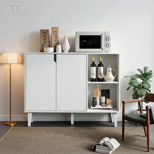 Miniatura 5 de Panana Aparador de almacenamiento para armario de cocina con 2 puertas, 2 estantes, 41.8 pulgadas de largo x 15 pulgadas de ancho x 32.5 pulgadas