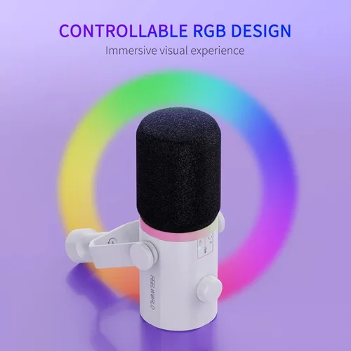 Miniatura 5 de FEELWORLD PM1 XLR USB Micrófono Dinámico con Brazo de Boom Regalos para Grabación de Pódcast, PC, Videojuegos, Transmisión en Vivo, Voz en Off