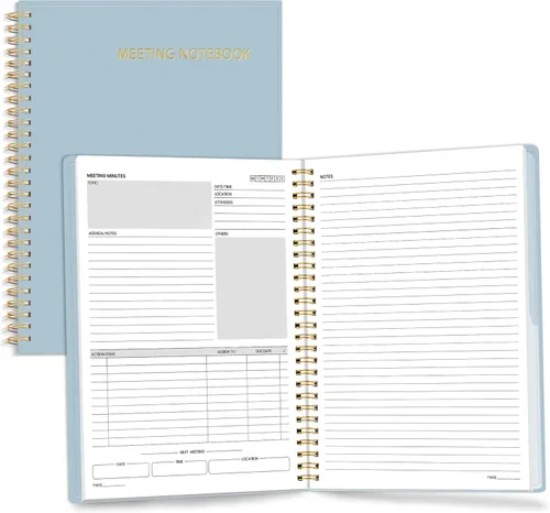 Miniatura 15 de SUNEE Half Meeting Half Note - Cuadernos profesionales de 8.5"x11" para el trabajo - 160 páginas, planificador de proyectos de tamaño A4, agenda