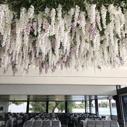 Miniatura 5 de Paquete de 12 guirnaldas de vides de flores de glicina, cuerdas de flores artificiales de 3.75 pies, flores colgantes falsas, flores de guirnalda