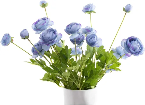Miniatura 7 de Flores artificiales de seda, ranúnculo, flores falsas, 5 unidades, adecuadas para decoración de núcleos, creación floral de boda, arreglo floral