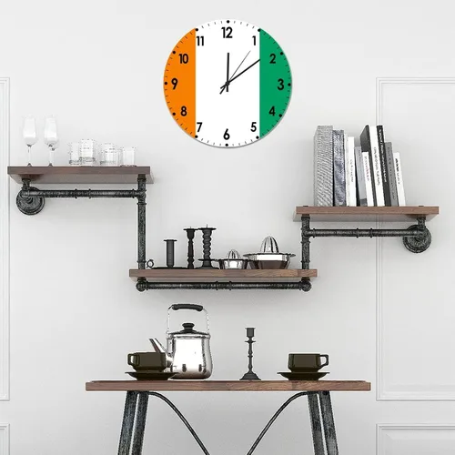 Miniatura 247 de Cheyan Reloj de pared con bandera de Canadá de 12 pulgadas, silencioso, sin tictac, de PVC, funciona con pilas, reloj redondo decorativo, regalo