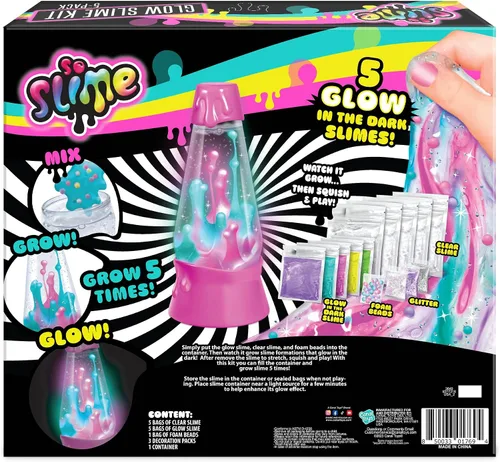 Miniatura 3 de Canal Toys So Slime Glow Slime, paquete de 5, divertido kit de slime que brilla en la oscuridad con contenedor. Estirar, aplastar y jugar