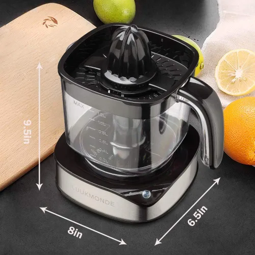 Miniatura 6 de Exprimidor eléctrico de cítricos de 1.2 L, gran volumen, exprimidor de naranja con potente motor y lámpara de trabajo LED, exprimidor eléctrico