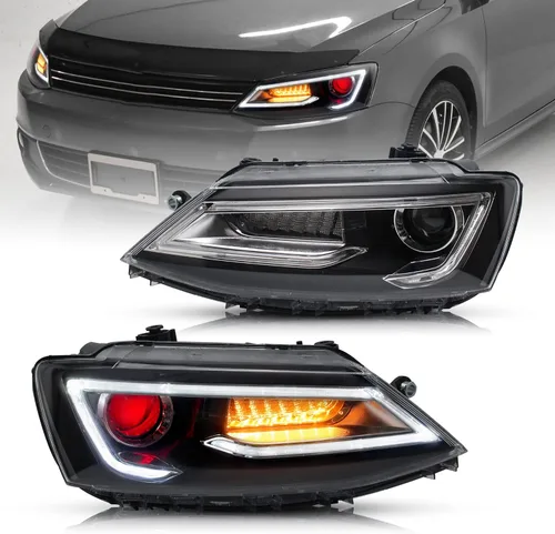 Miniatura 10 de VLAND Luces traseras LED compatibles con Jetta Sagitar 12-14 2011-2014 (no compatible con GLI y versión LED), conjunto de lámpara trasera LED Humo