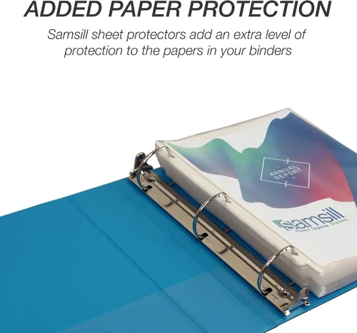 Miniatura 503 de Samsill - Carpeta duradera de 5 pulgadas, fabricada en los Estados Unidos, con anillos en D, transparente y personalizable, color blanco