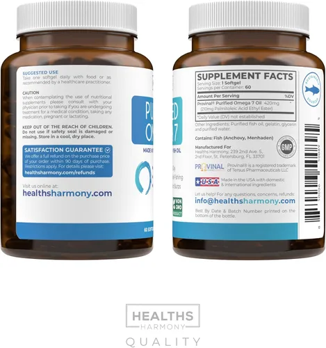 Miniatura 8 de Suplemento Omega 7 para mujeres y hombres - Suplemento de aceite de pescado de ácido palmitoleico de ácido graso de alta potencia y pureza
