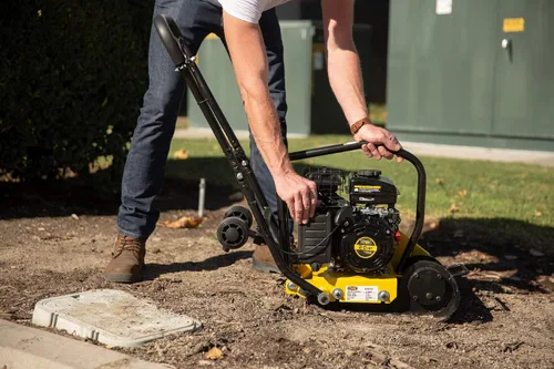 Miniatura 6 de Stark USA Compactador de placas de 2HP a gas 79cc con fuerza de 2,000lbs para construcción, máquina niveladora de concreto, nivelador