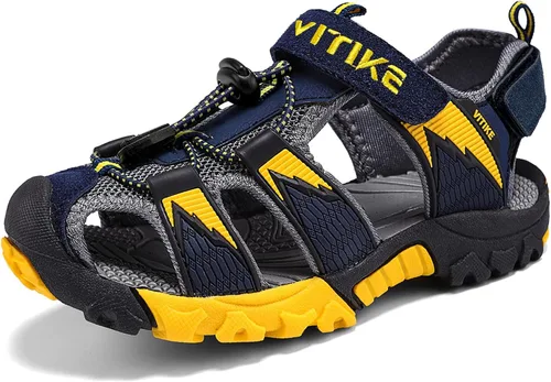 Littleplum Sandalias para niños con puntera cerrada, sandalias deportivas para niños pequeños, zapatos de verano para niños grandes, caminar,