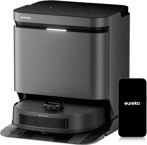 Eureka J15 Evo - Robot aspirador ultra autovaciante, 22,000 Pa succión automática fregona elevación 131°F aire caliente seco exfoliante extender