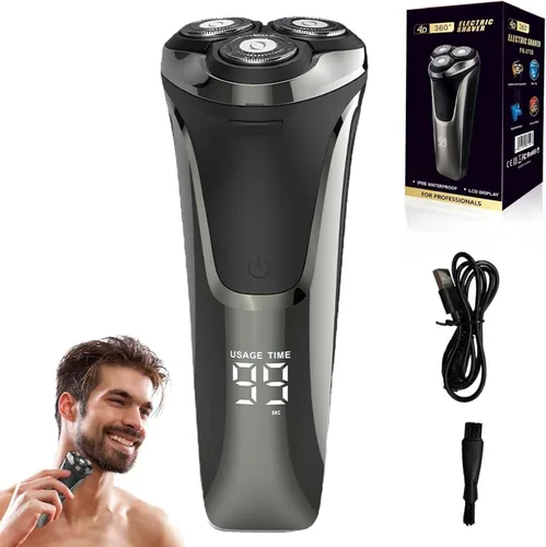 Miniatura 9 de Snapbuy - Maquinilla de afeitar eléctrica para hombres, Snapbuy Pro of Father, afeitadora giratoria de cabeza flotante 4D, afeitadora eléctrica