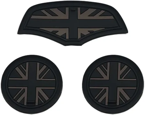 Mini F55 F56 Posavasos para Coche, Juego de 3 Posavasos Antideslizantes Caja de Almacenamiento Alfombrilla de Silicona Antiimpacto para Portavasos