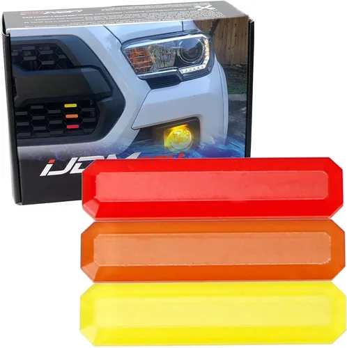 Miniatura 10 de iJDMTOY Adhesivo para rejilla de 3 colores, estilo retro, color blanco, azul, azul marino, compatible con Toyota Tacoma 2016-23 con rejilla TRD-Pro