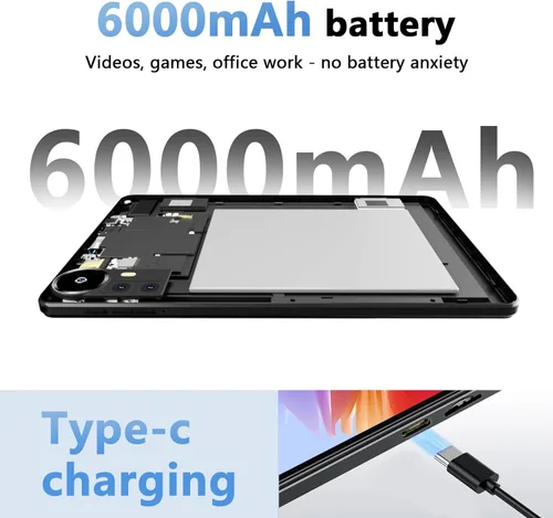 Miniatura 5 de Tablet Android 15 de 10 pulgadas, 20 GB de RAM, 128 GB ROM 2 TB expandible, procesador de cuatro núcleos de 2.0 GHz, tableta 2 en 1 con funda