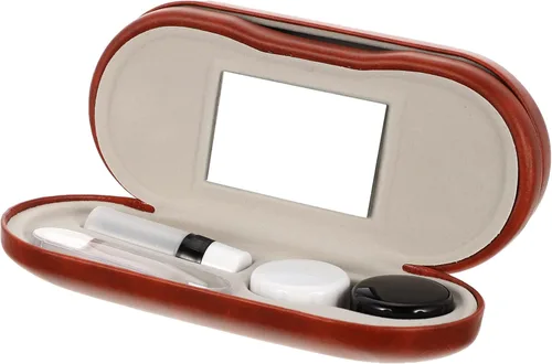 Miniatura 17 de Healifty Estuche para lentes de contacto y estuche para gafas, funda doble 2 en 1, con removedor de pinzas de espejo, caja de almacenamiento