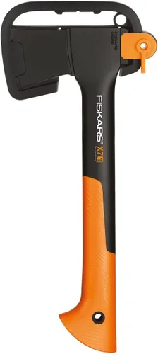 Miniatura 15 de Fiskars Hacha de cortar S X10, Estuche de almacenamiento y transporte incluido, Longitud: 44 cm, Recubrimiento antiadherente, Cuchilla de acero