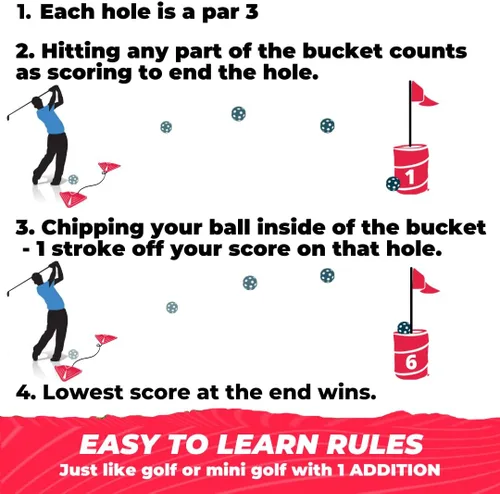 Miniatura 3 de bucketgolf Juego de bolas extra de tamaño y peso oficiales (paquete de 6) – Bolas de repuesto que funcionan para todos los juegos de golf de césped.